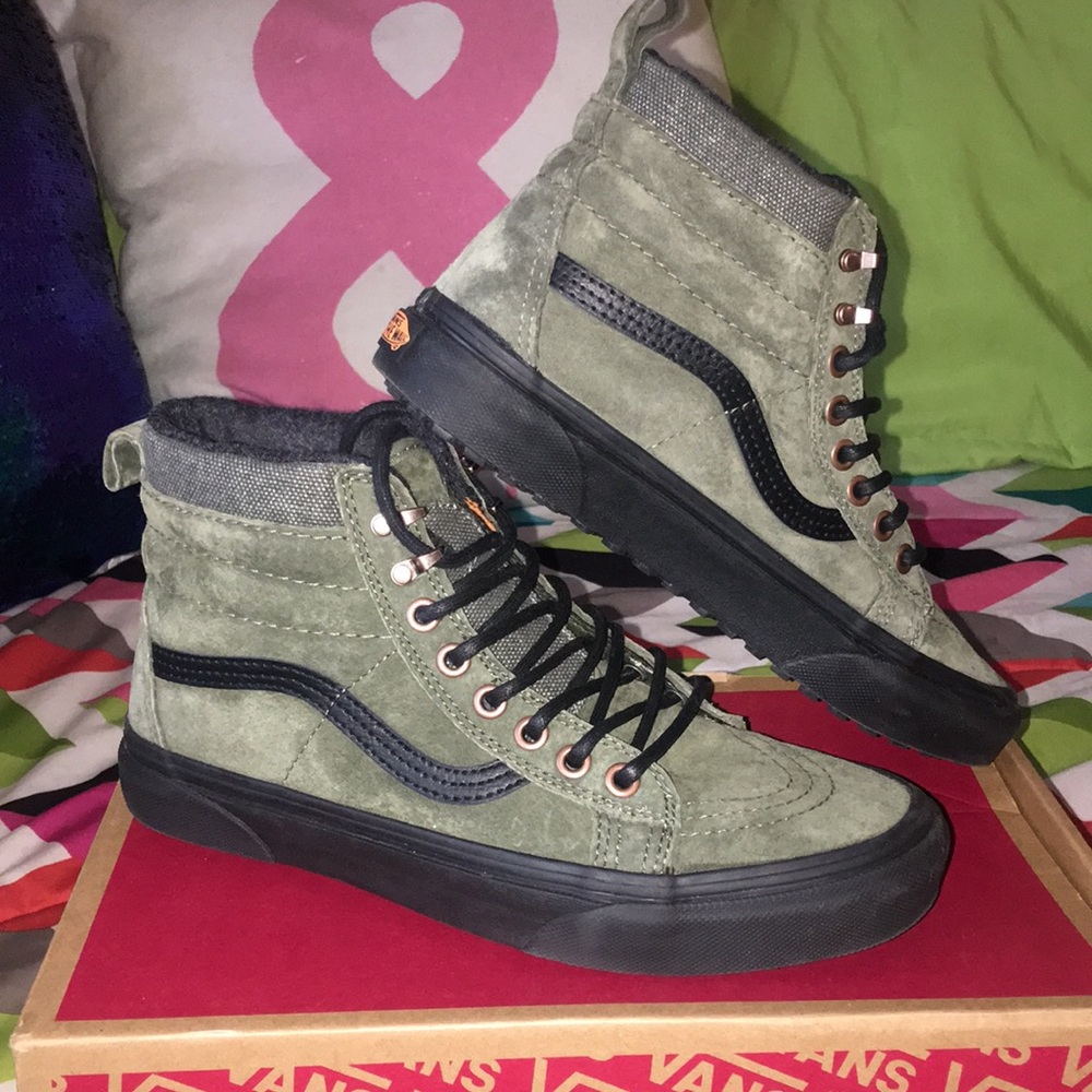 Vans Olive and Black High Tops
